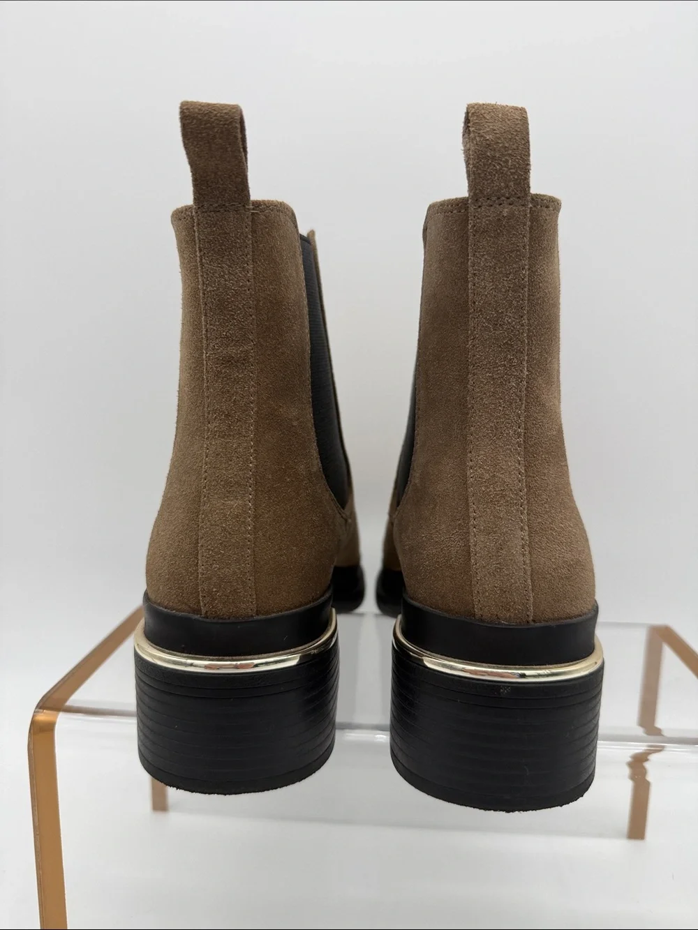 Kenneth Cole Lina 2.0 Chelsea Suede Ankle Boots Dark Taupe